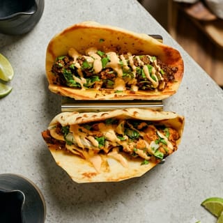 Chipotle Keema Taco & Lemon Chili Chicken Taco