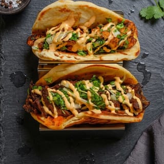 Lemon Chili Chicken Taco & Nihari Birria Taco